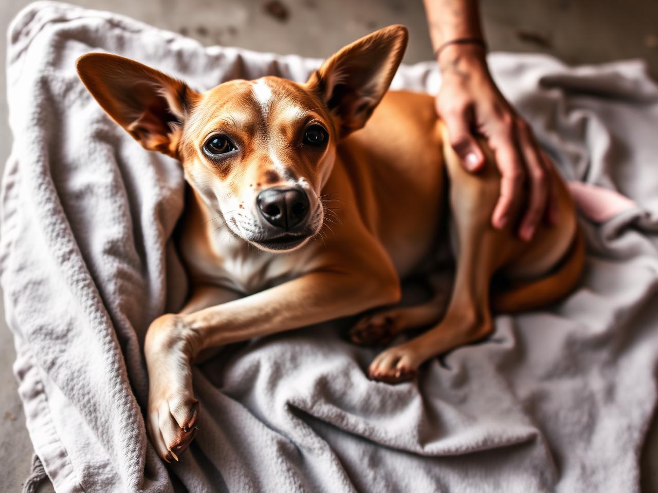 Abandoned dog rescue — field photograph